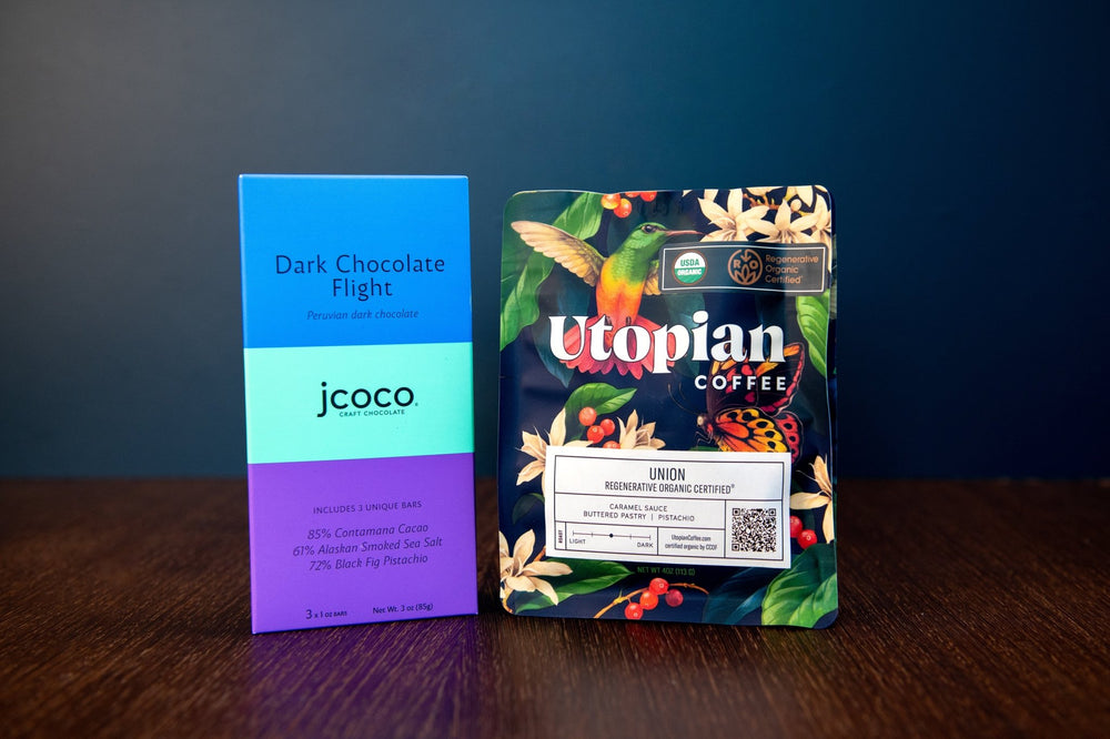 Coffee and Jcoco Dark Chocolate Tasting Flight - Utopian Coffee