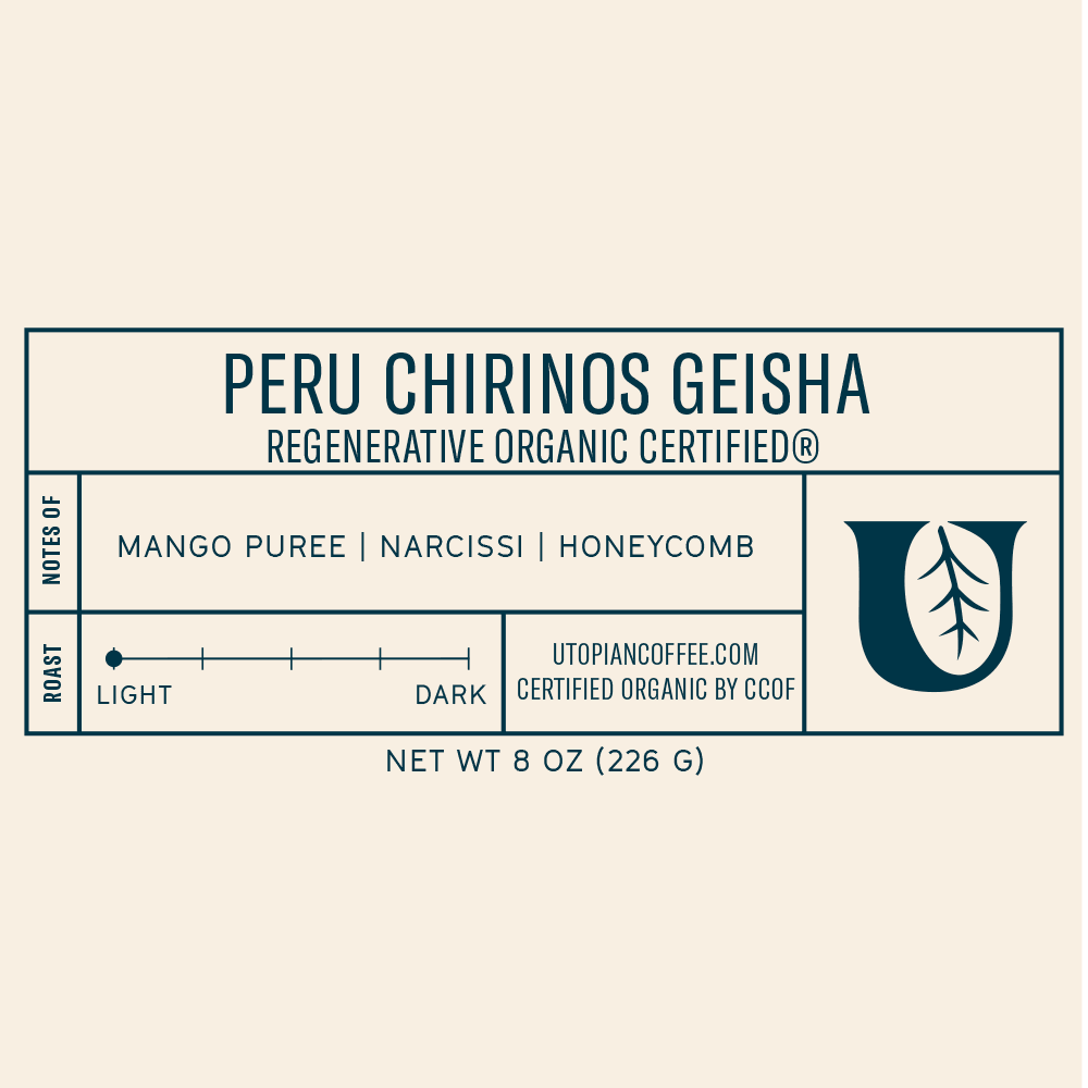 
                  
                    Peru Chirinos Geisha - Regenerative Organic Certified® - Utopian Coffee
                  
                